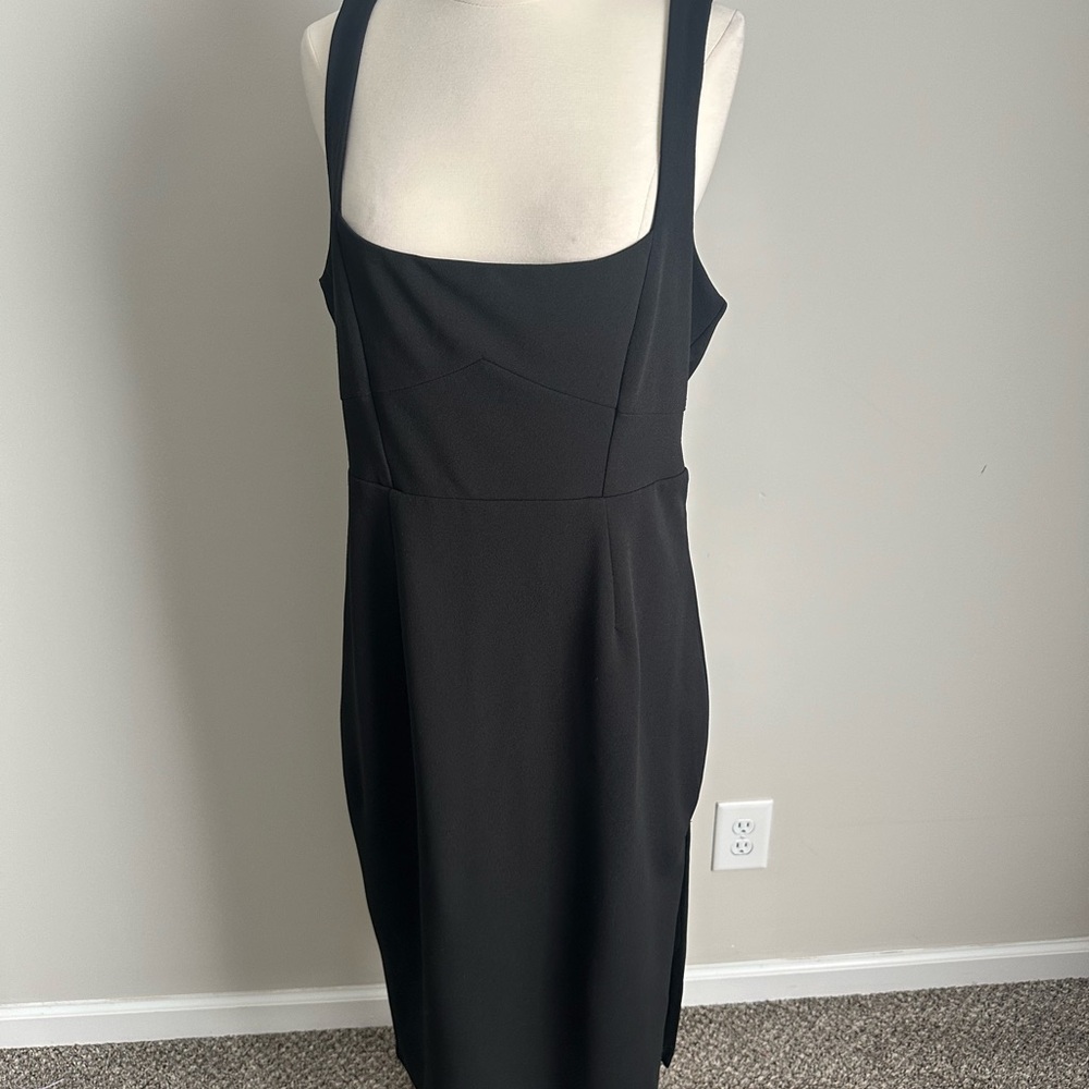 Lulus Square Neck Sleeveless Bodycon Midi Dress